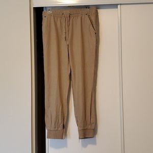 Dynamite Tan Linen blend Jogger Pants w/ Zip Cuffs